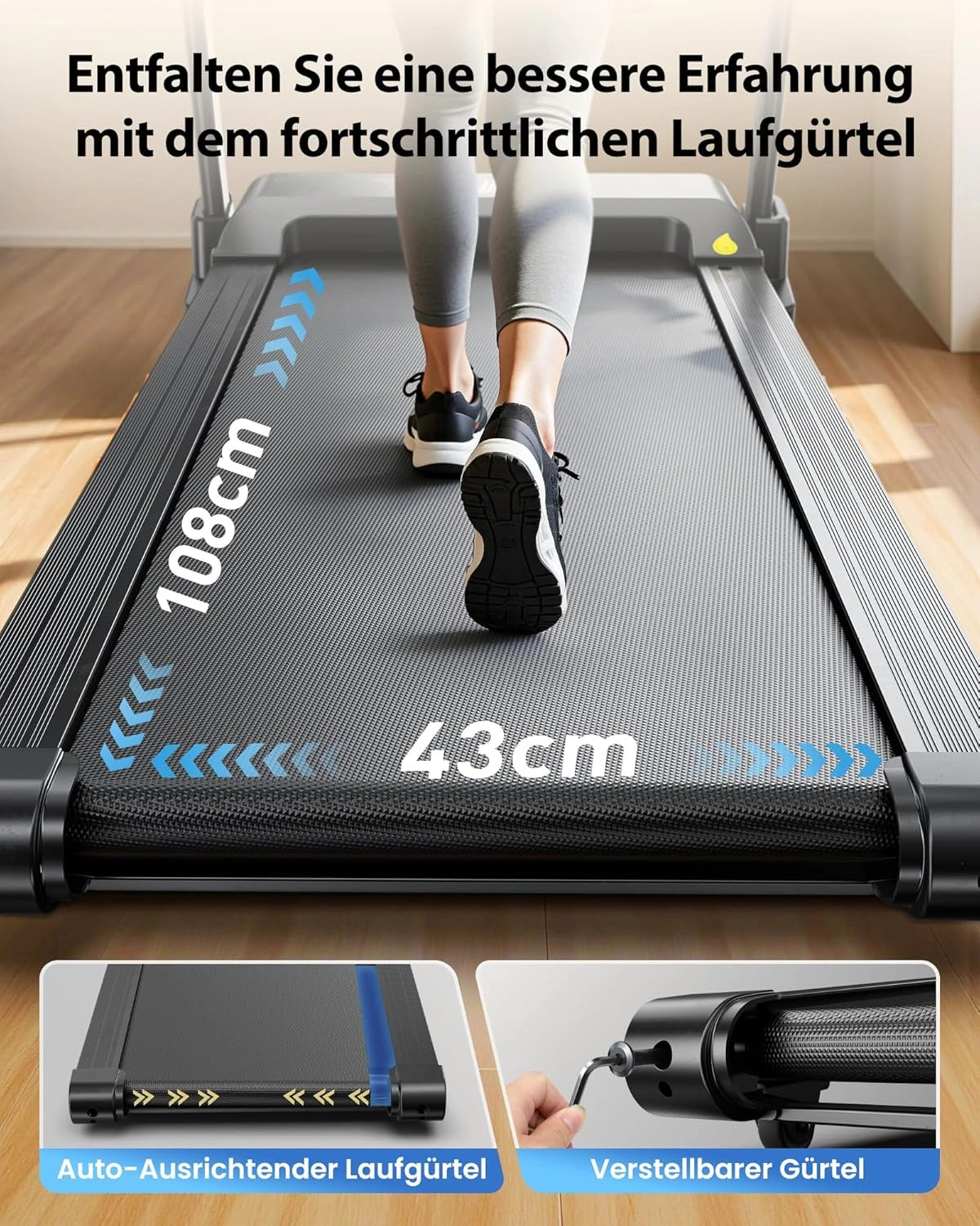 JT61 Laufband für Zuhause Klappbar 3 PS 14km/h automatische Steigung elektrisches Fitnessgerät