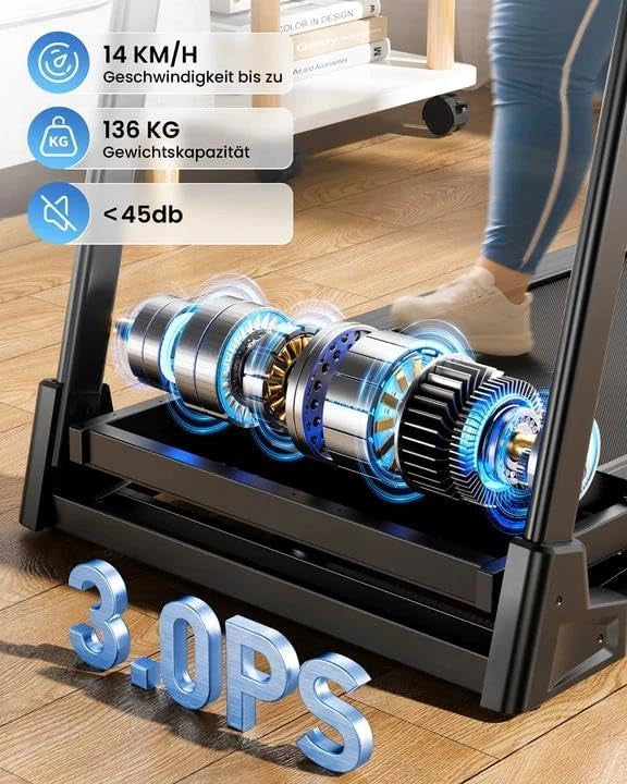 JT61 Laufband für Zuhause Klappbar 3 PS 14km/h automatische Steigung elektrisches Fitnessgerät