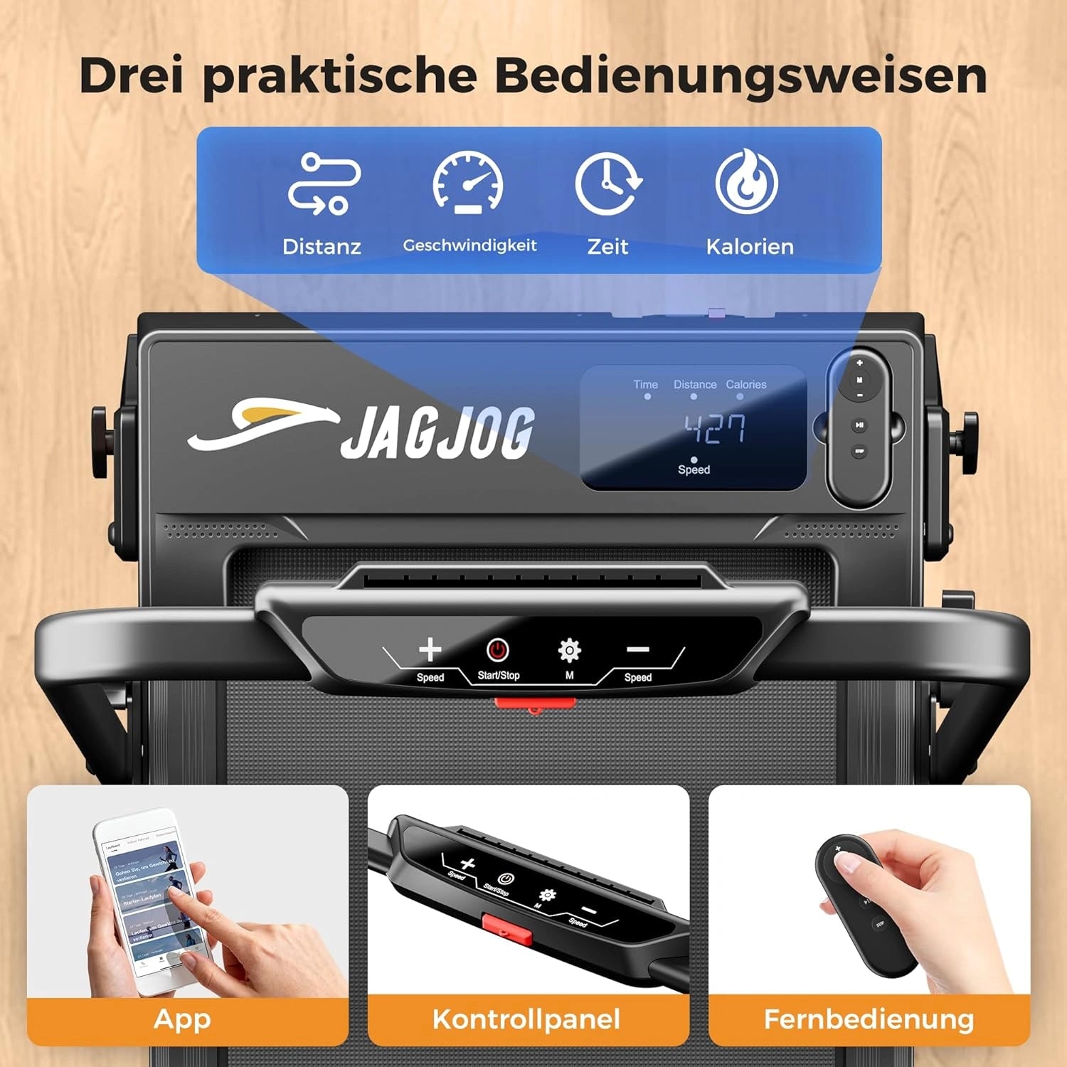 JT52 Walking Pad mit Steigung, Klappbares Laufband für Zuhause