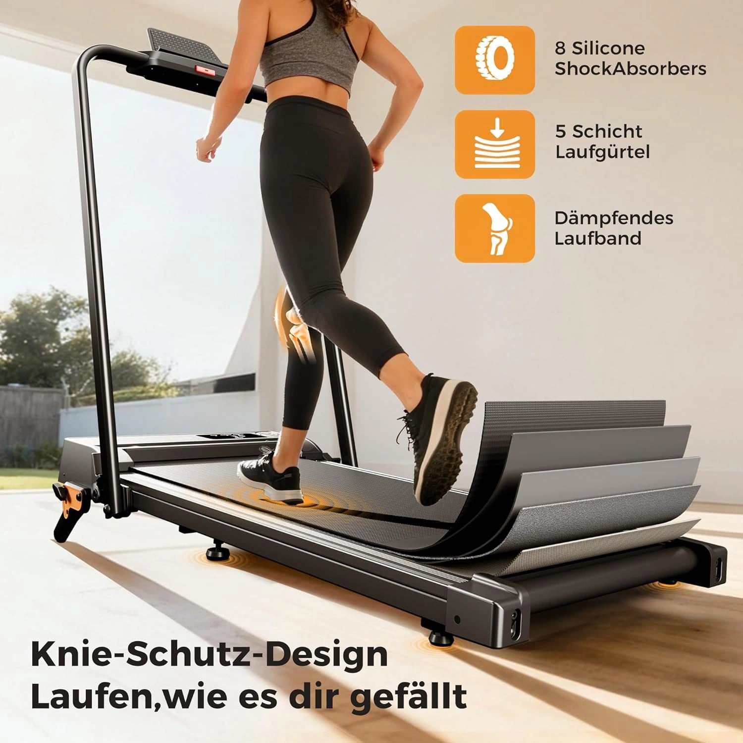 JT52 Walking Pad mit Steigung, Klappbares Laufband für Zuhause