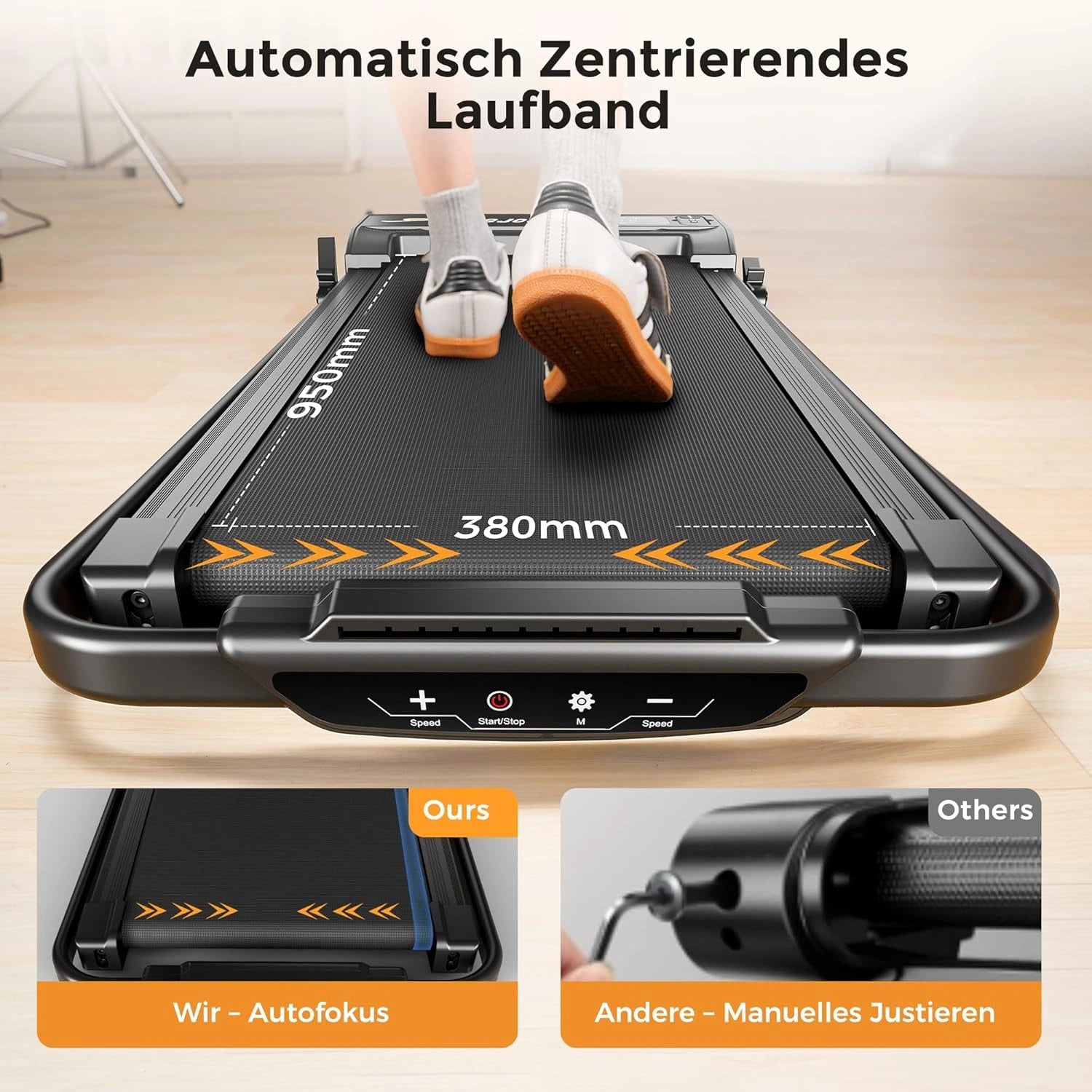 JT52 Walking Pad mit Steigung, Klappbares Laufband für Zuhause