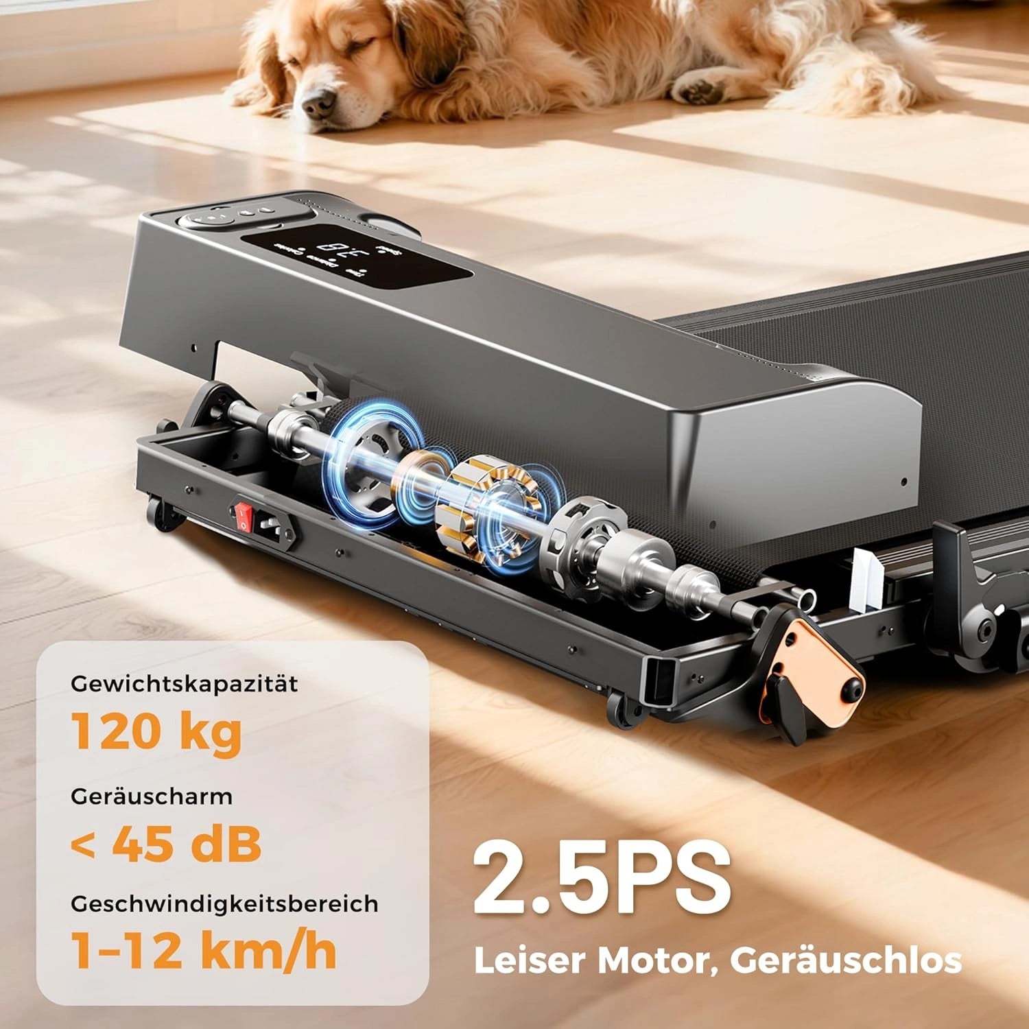 JT52 Walking Pad mit Steigung, Klappbares Laufband für Zuhause