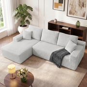 LH01 Wohnlandschaft L Form 267cm tiefe Sitzfläche Cloud Sofa Cord Ecksofa