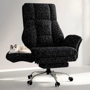LPTYZ01 Galaxieschwarz Bürostuhl Ergonomisch, 82cm Schneidersitz Chefsessel Stoff mit Fussstütze