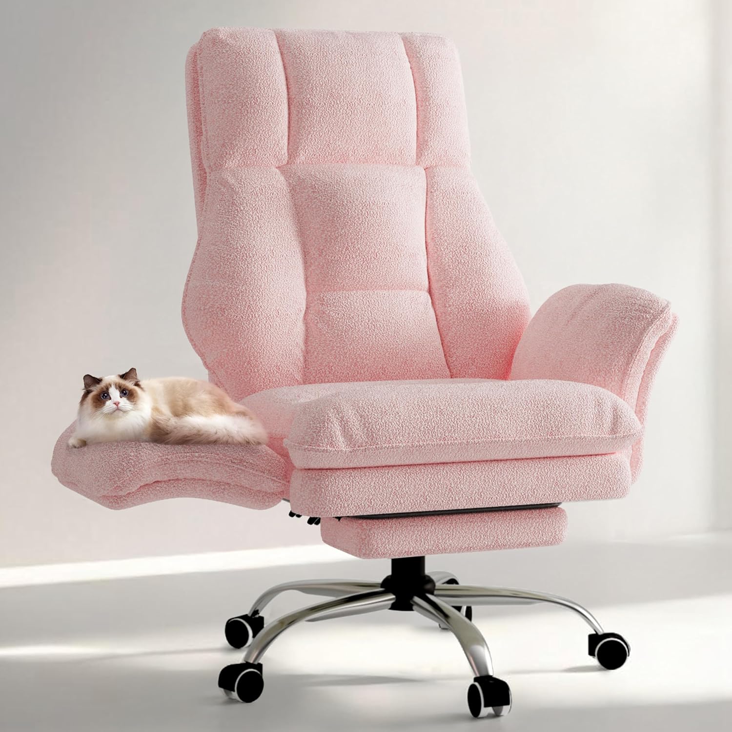 LPTYZ01 Bürostuhl Ergonomisch 82cm Schneidersitz Chefsessel Stoff mit Fußstütze