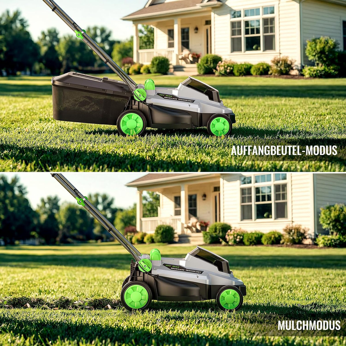 M13 Akku Rasenmäher mit Akku und Ladegerät, 40V Brushless Komplettset