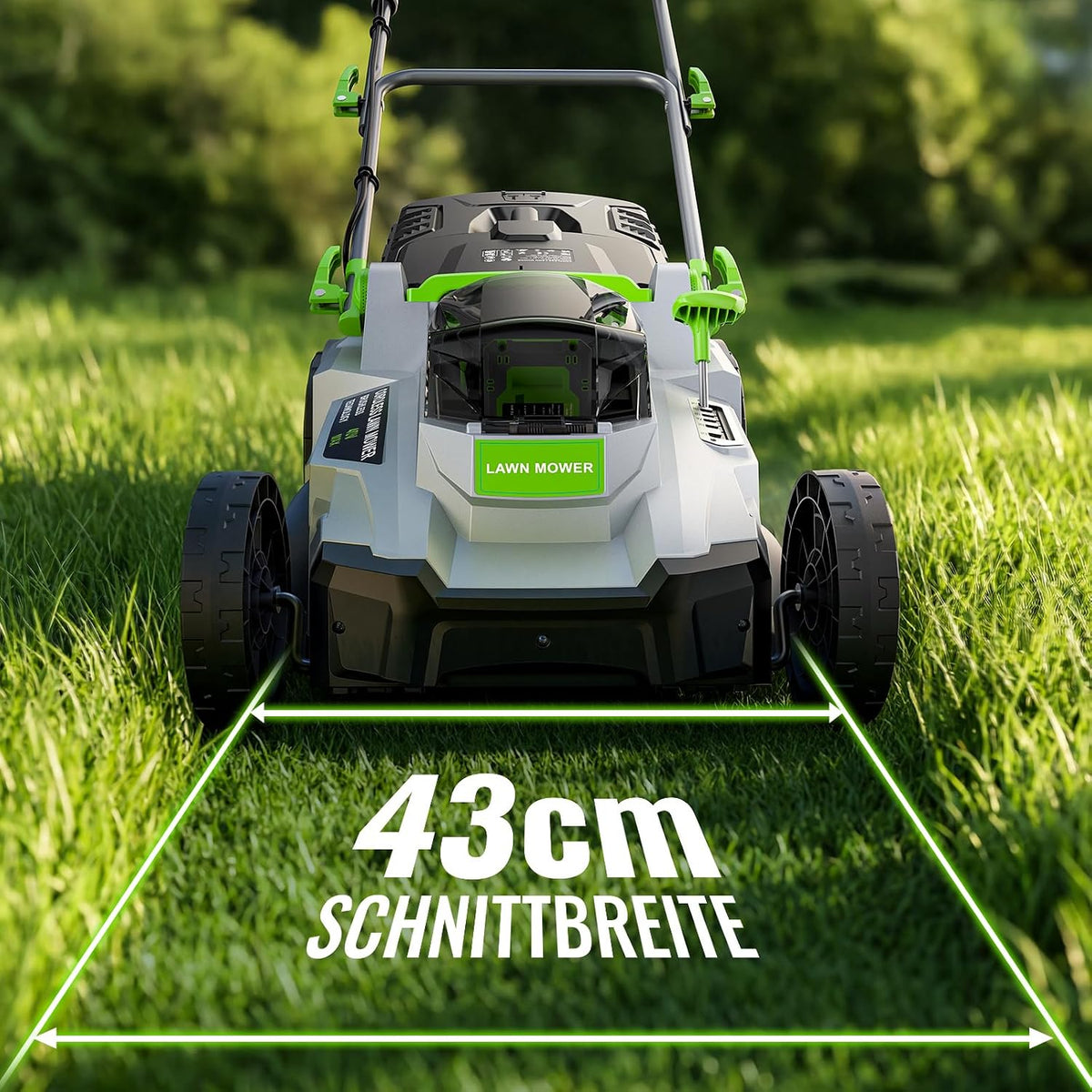 M17 Akku Rasenmäher mit Akku und Ladegerät, 43cm 40V Brushless Komplettset