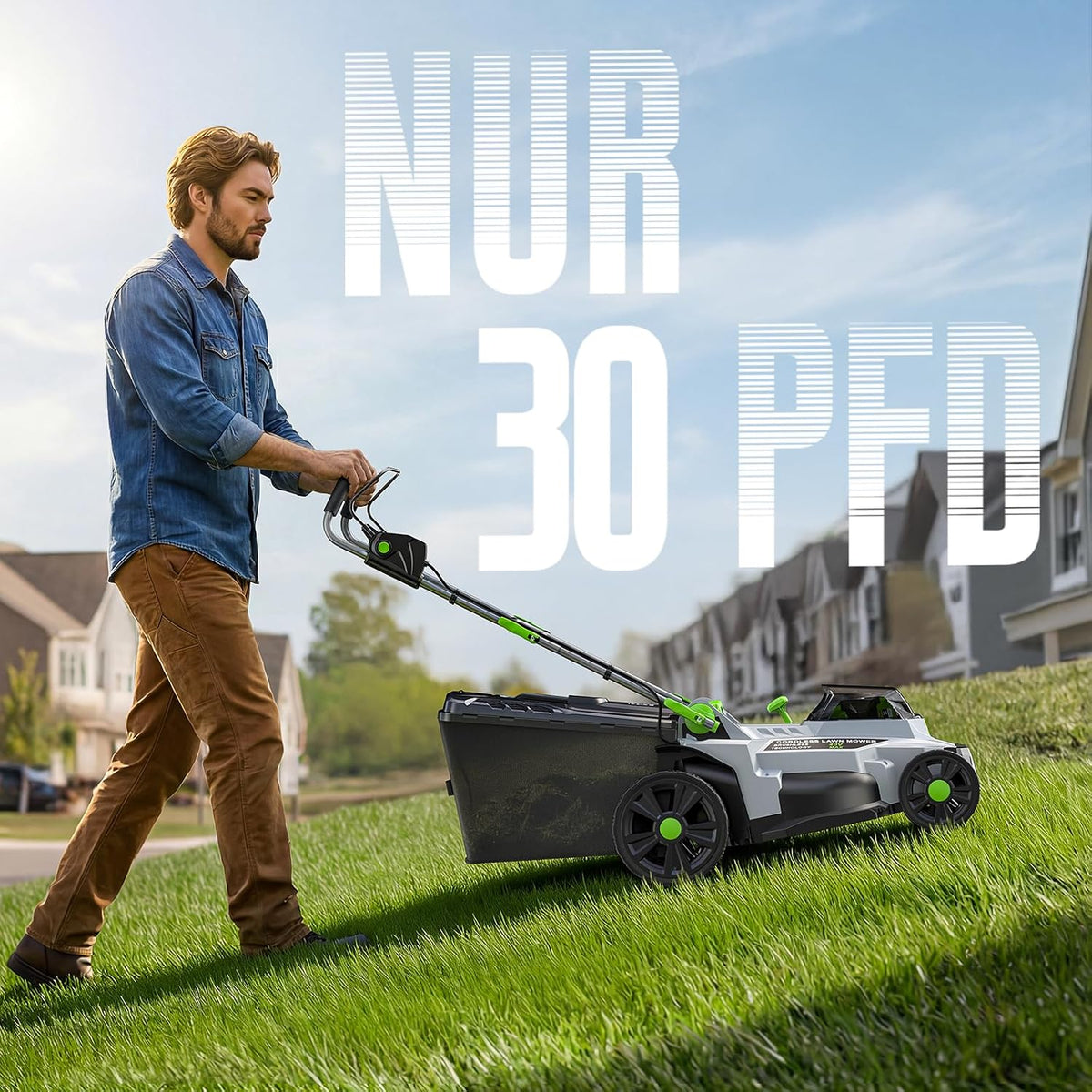 M17 Akku Rasenmäher mit Akku und Ladegerät, 43cm 40V Brushless Komplettset