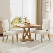 KMJY01 Esszimmerstühle 2er Set, Ergonomische Leinen Polsterstühle und verstärkter Struktur, Küchenstühle