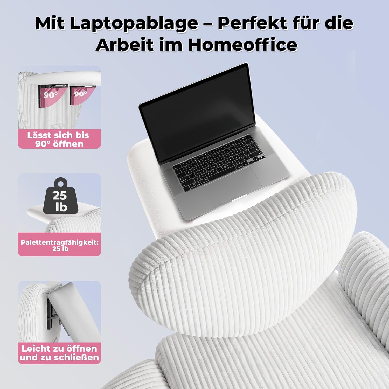 LBGYZ06 Schreibtischstuhl mit Tischplatte, Modulierbarer Schneidersitz Bürostuhl