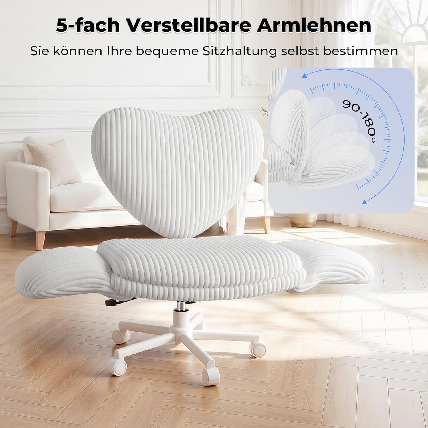 LBGYZ06 Schreibtischstuhl mit Tischplatte, Modulierbarer Schneidersitz Bürostuhl