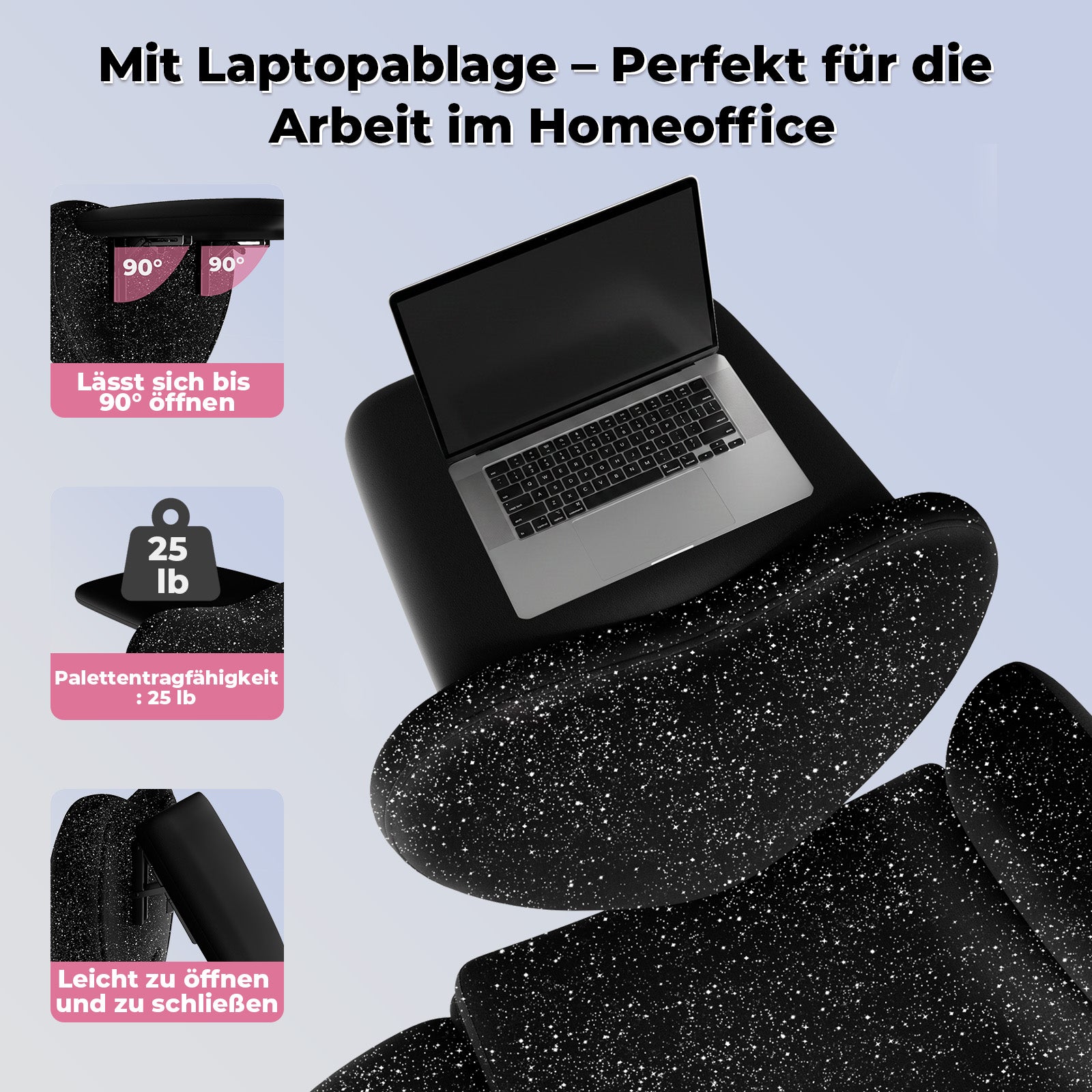 LBGYZ06 Schreibtischstuhl mit Tischplatte, Modulierbarer Schneidersitz Bürostuhl