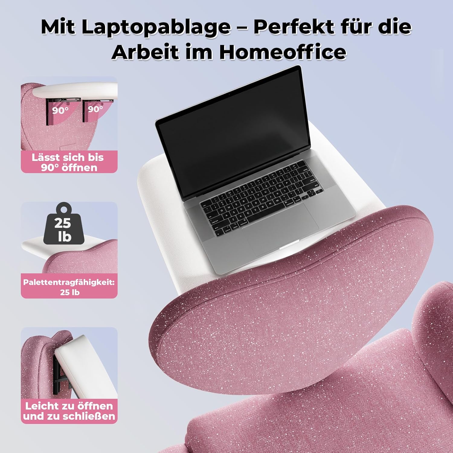 LBGYZ06 Schreibtischstuhl mit Tischplatte, Modulierbarer Schneidersitz Bürostuhl