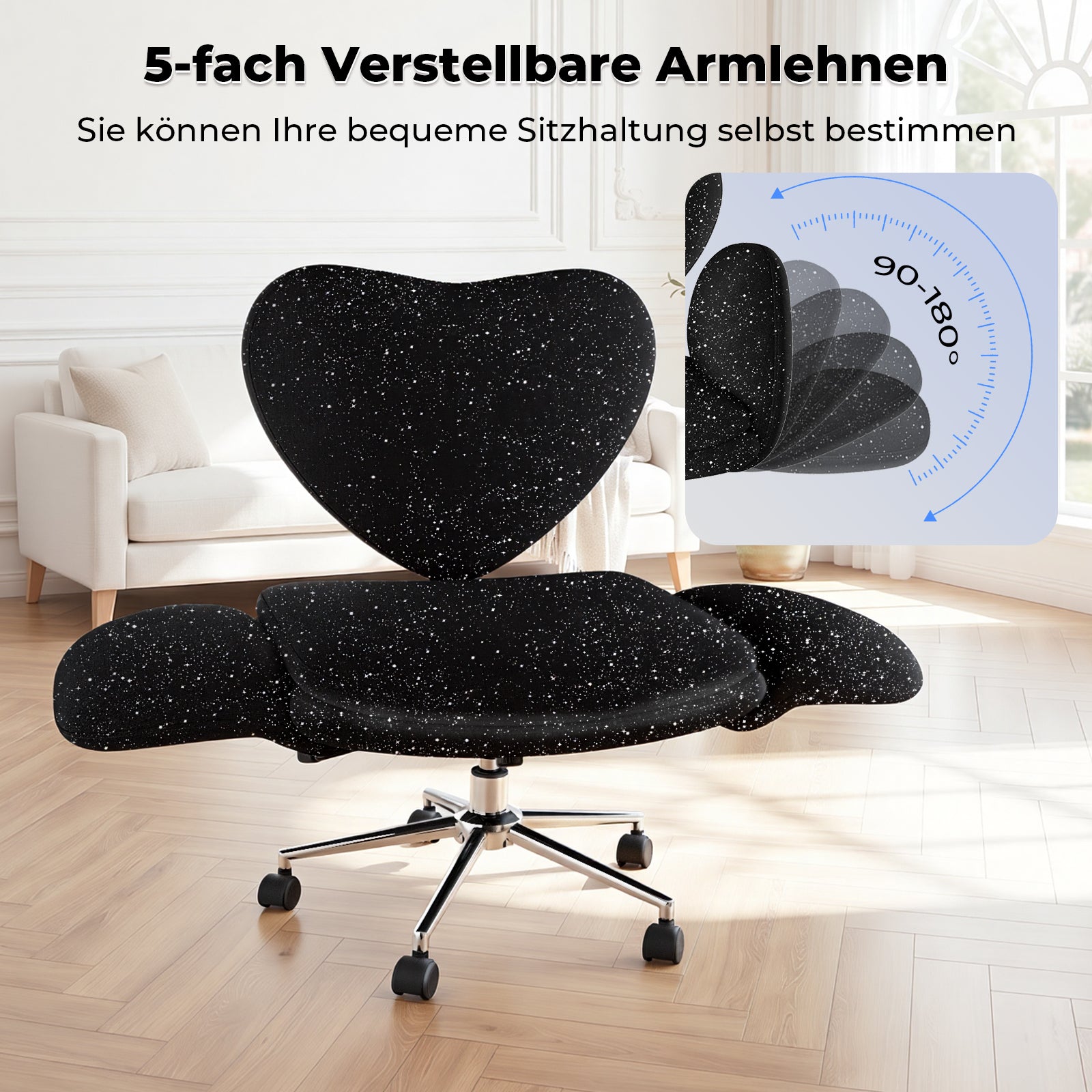 LBGYZ06 Schreibtischstuhl mit Tischplatte, Modulierbarer Schneidersitz Bürostuhl