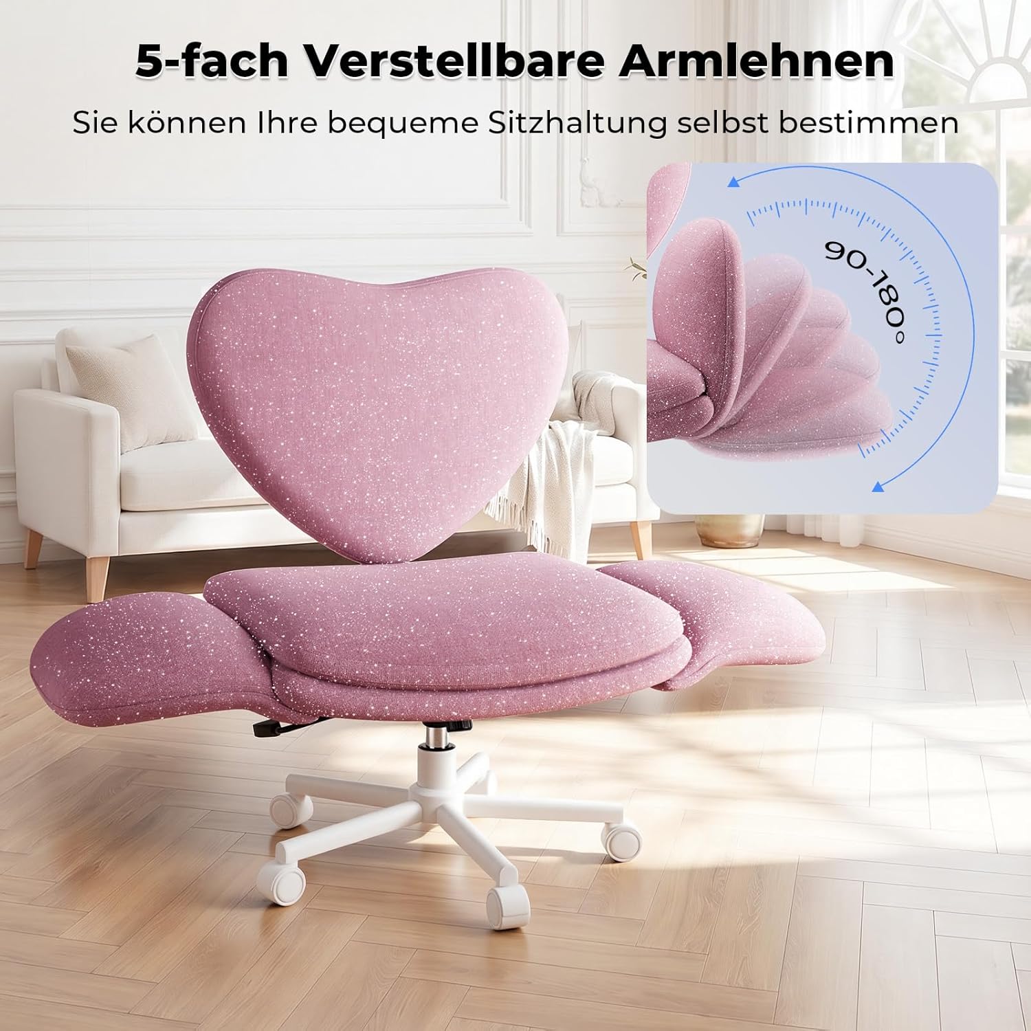 LBGYZ06 Schreibtischstuhl mit Tischplatte, Modulierbarer Schneidersitz Bürostuhl