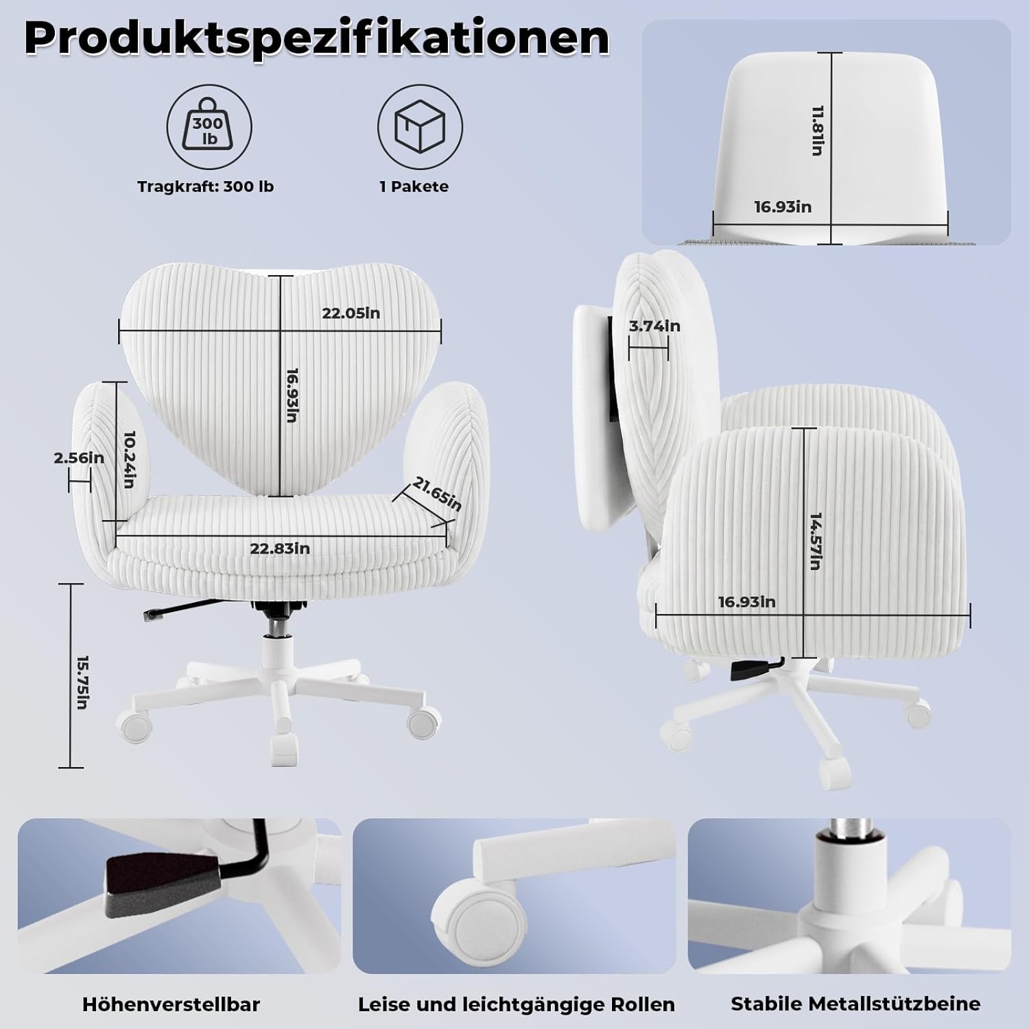 LBGYZ06 Schreibtischstuhl mit Tischplatte, Modulierbarer Schneidersitz Bürostuhl