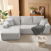 LH01 Wohnlandschaft L Form 267cm tiefe Sitzfläche Cloud Sofa Cord Ecksofa