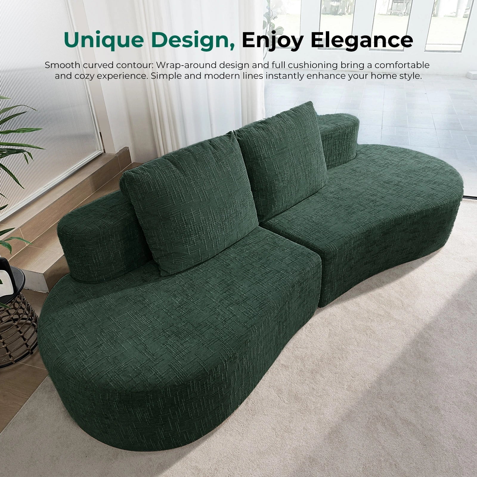 LHMSF03 Sofa extra tiefe Sitzfläche 250cm montagefrei Leinen modulares Megasofa