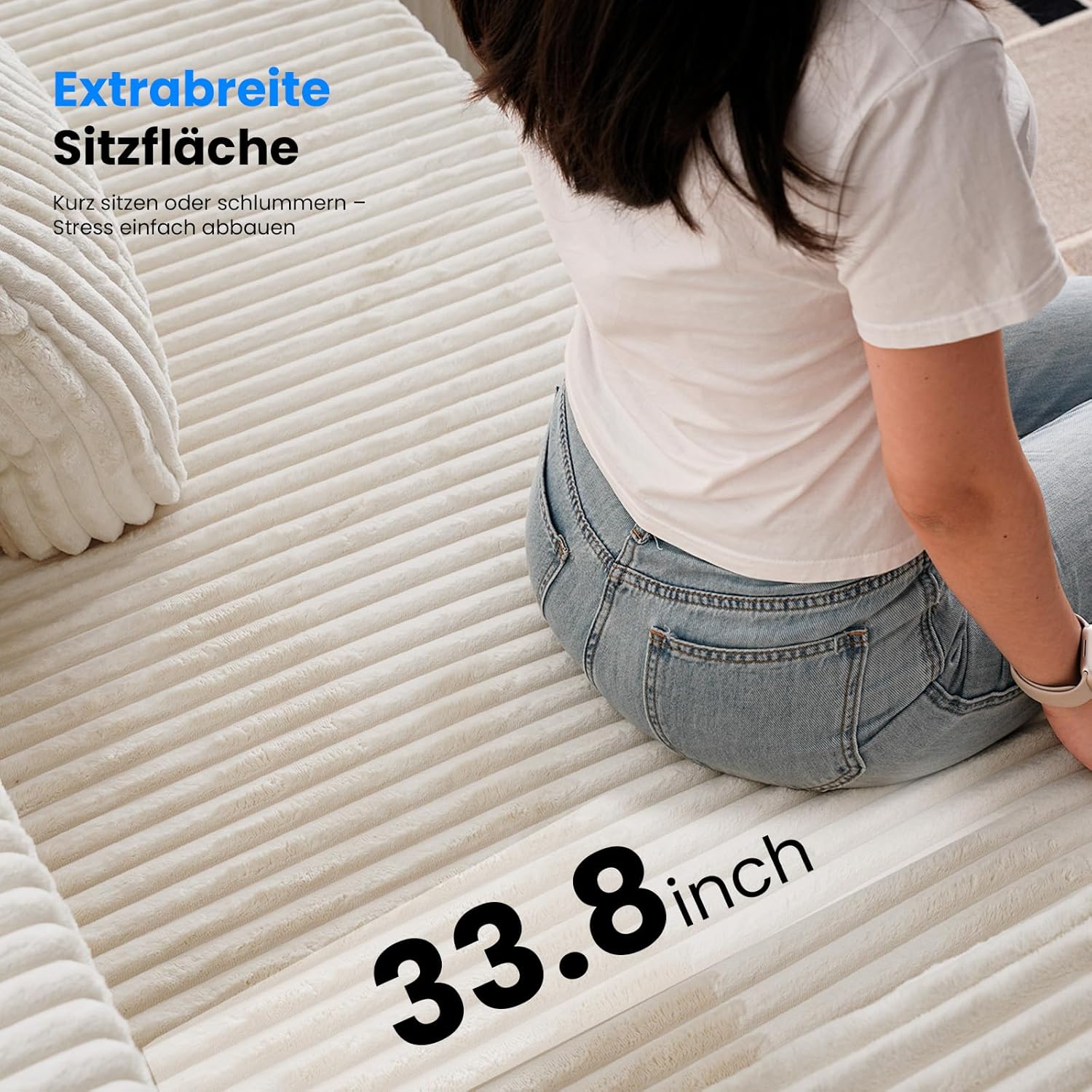LHMSF08 Wohnlandschaft L Form 270cm hohe Rückenlehne Cord Ecksofa Schlafsofa