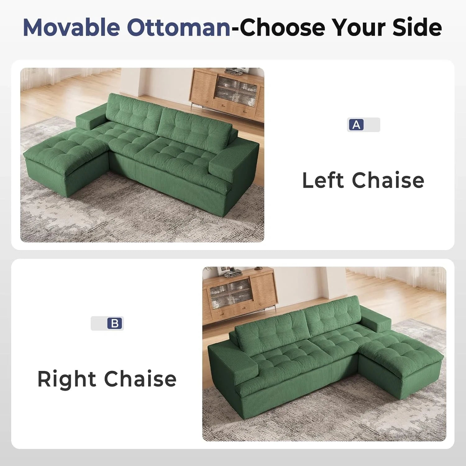 LHMSF13 Ecksofa L Form 215x175 tiefe Sitzfläche Cloud Sofa modulares Couch