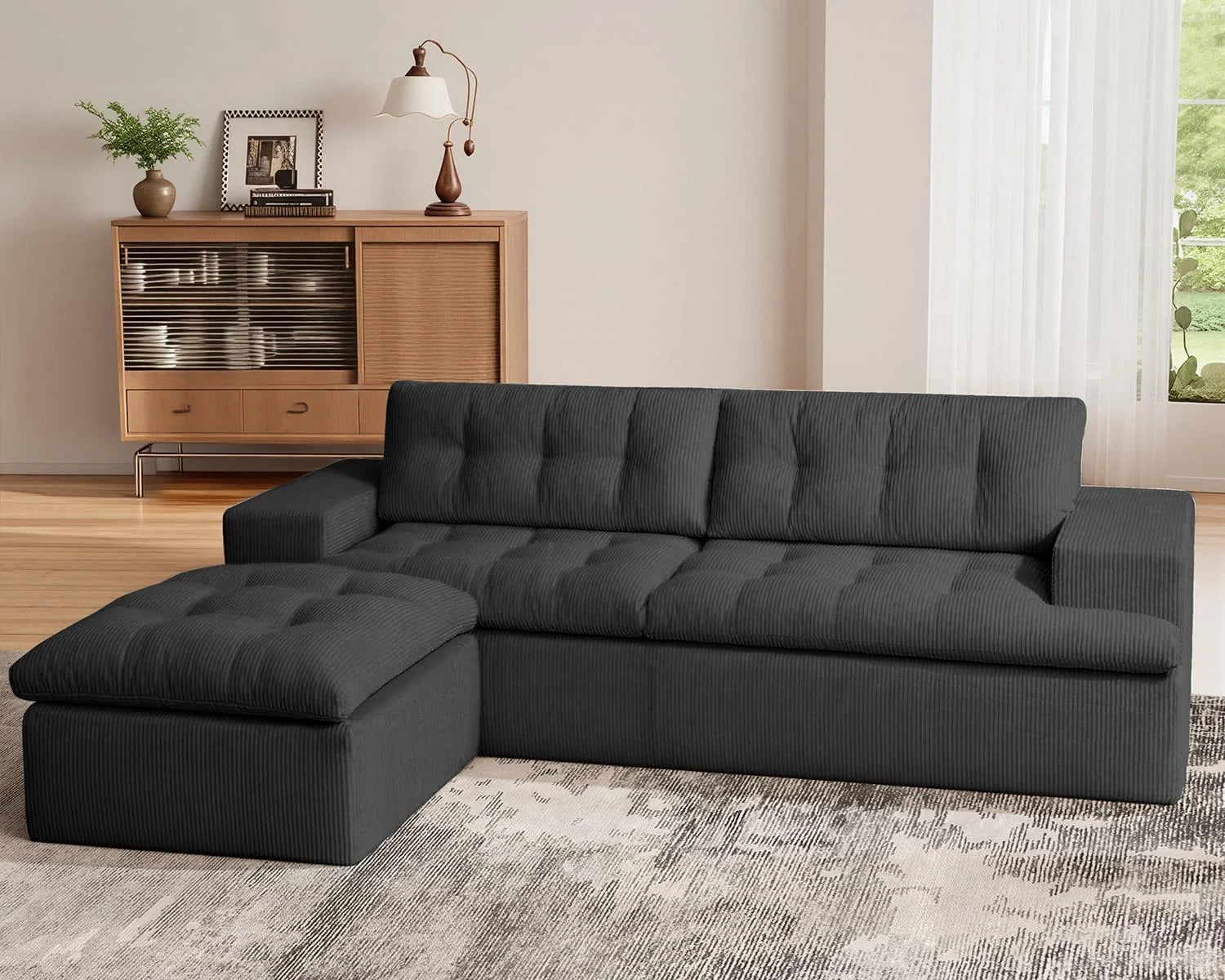 LHMSF13 Ecksofa L Form 215x175 tiefe Sitzfläche Cloud Sofa modulares Couch