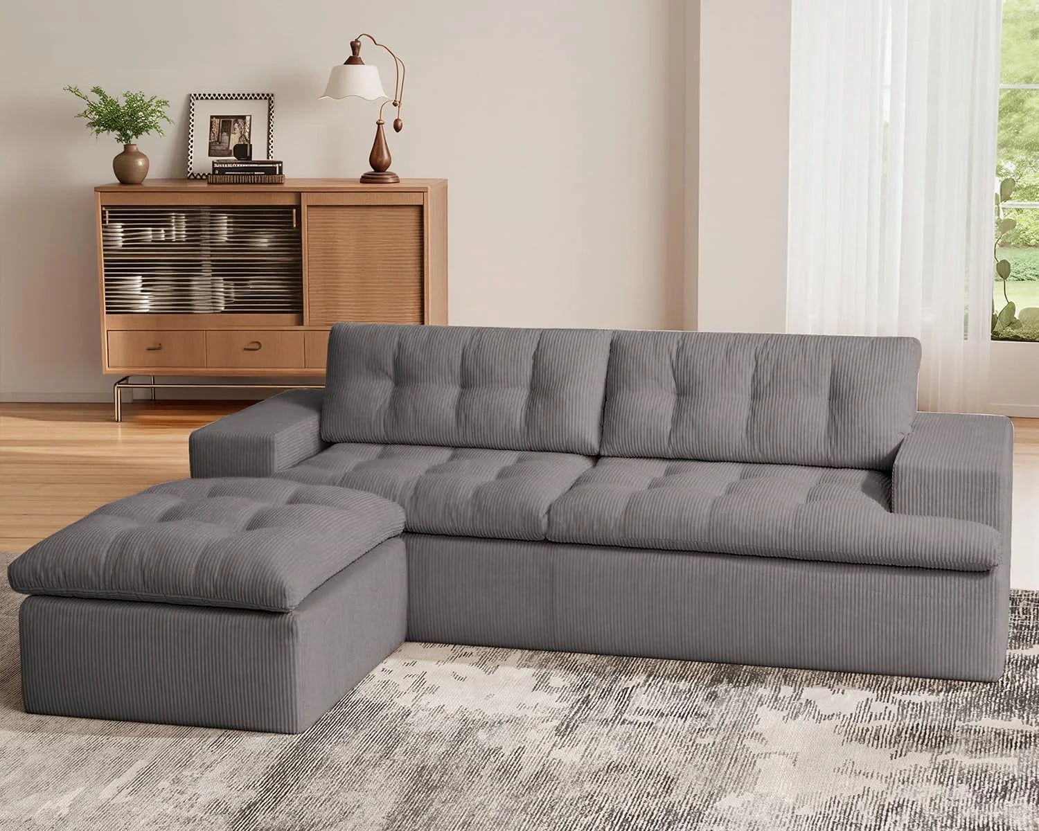 LHMSF13 Ecksofa L Form 215x175 tiefe Sitzfläche Cloud Sofa modulares Couch