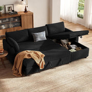 LM07 Ecksofa mit Schlaffunktion Stauraum Cord Schlafsofa ausziehbar L-Form