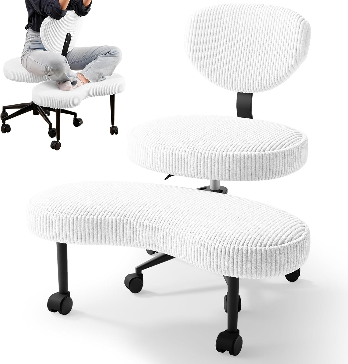 LPTYZ02 Bürostuhl Breit Schneidersitz Heavy Duty Schreibtischstuhl