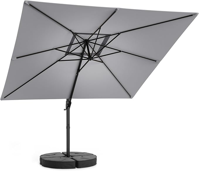 HY31MBE Ampelschirm 3x3m 360° drehbar mit Kurbel windfest mit Ständer Sonnenschirm