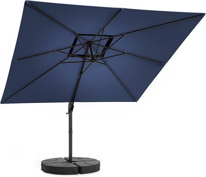 HY31MBE Ampelschirm 3x3m 360° drehbar mit Kurbel windfest mit Ständer Sonnenschirm