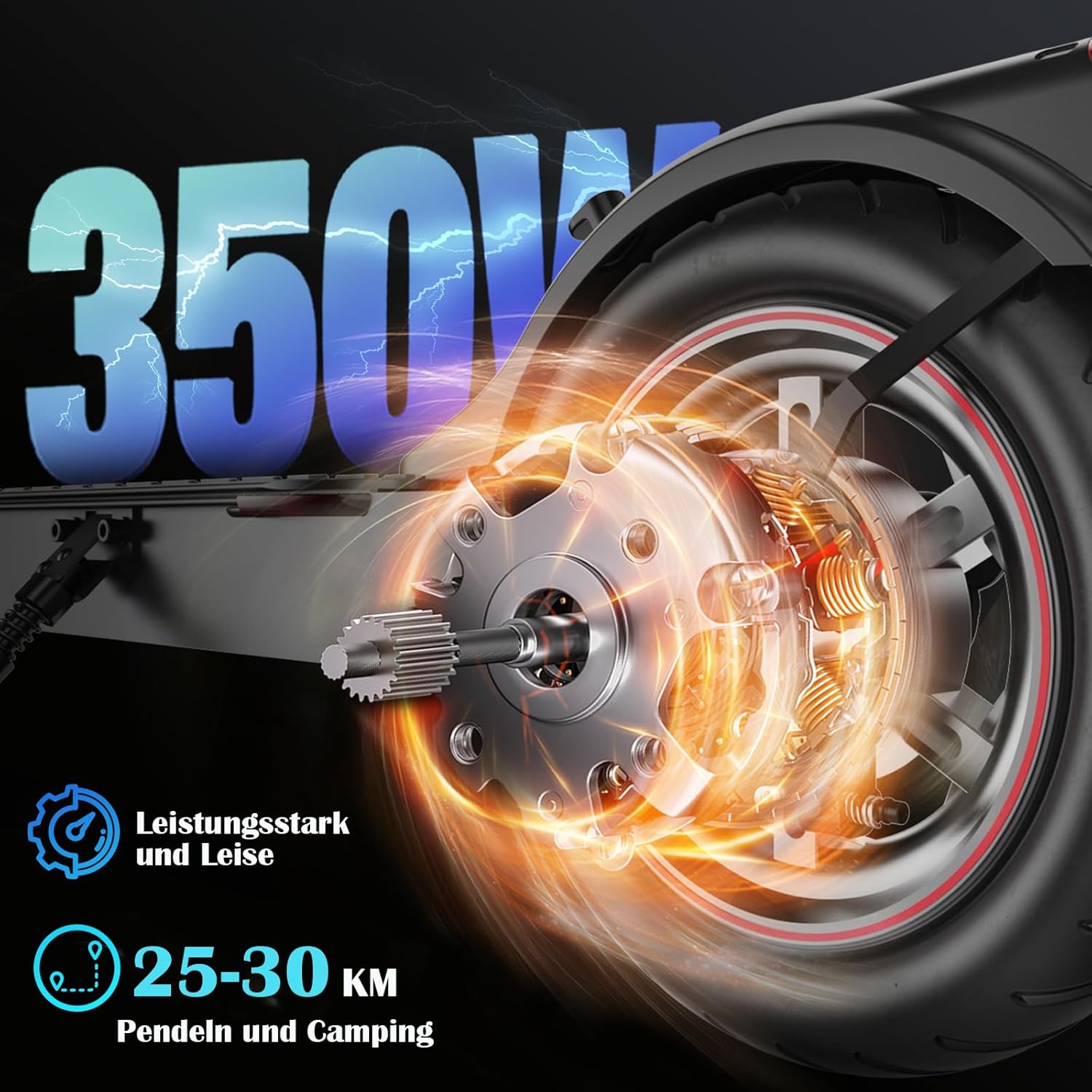 E9Pro E Scooter mit Straßenzulassung (ABE), 350W Elektroroller, bis 30 km Reichweite, 20 km/h, 8,5 Zoll Wabenreifen