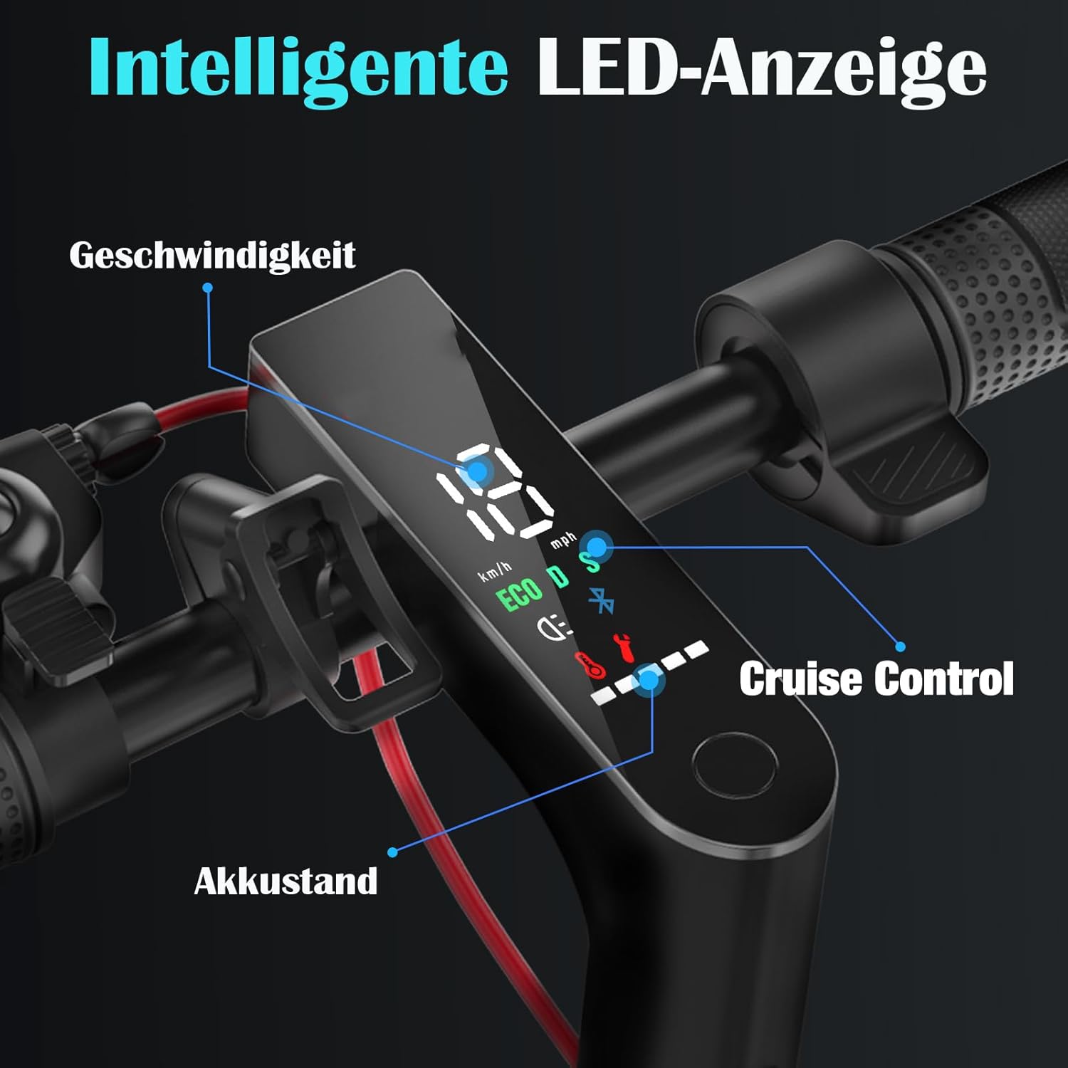 E9Pro E Scooter mit Straßenzulassung (ABE), 350W Elektroroller, bis 30 km Reichweite, 20 km/h, 8,5 Zoll Wabenreifen