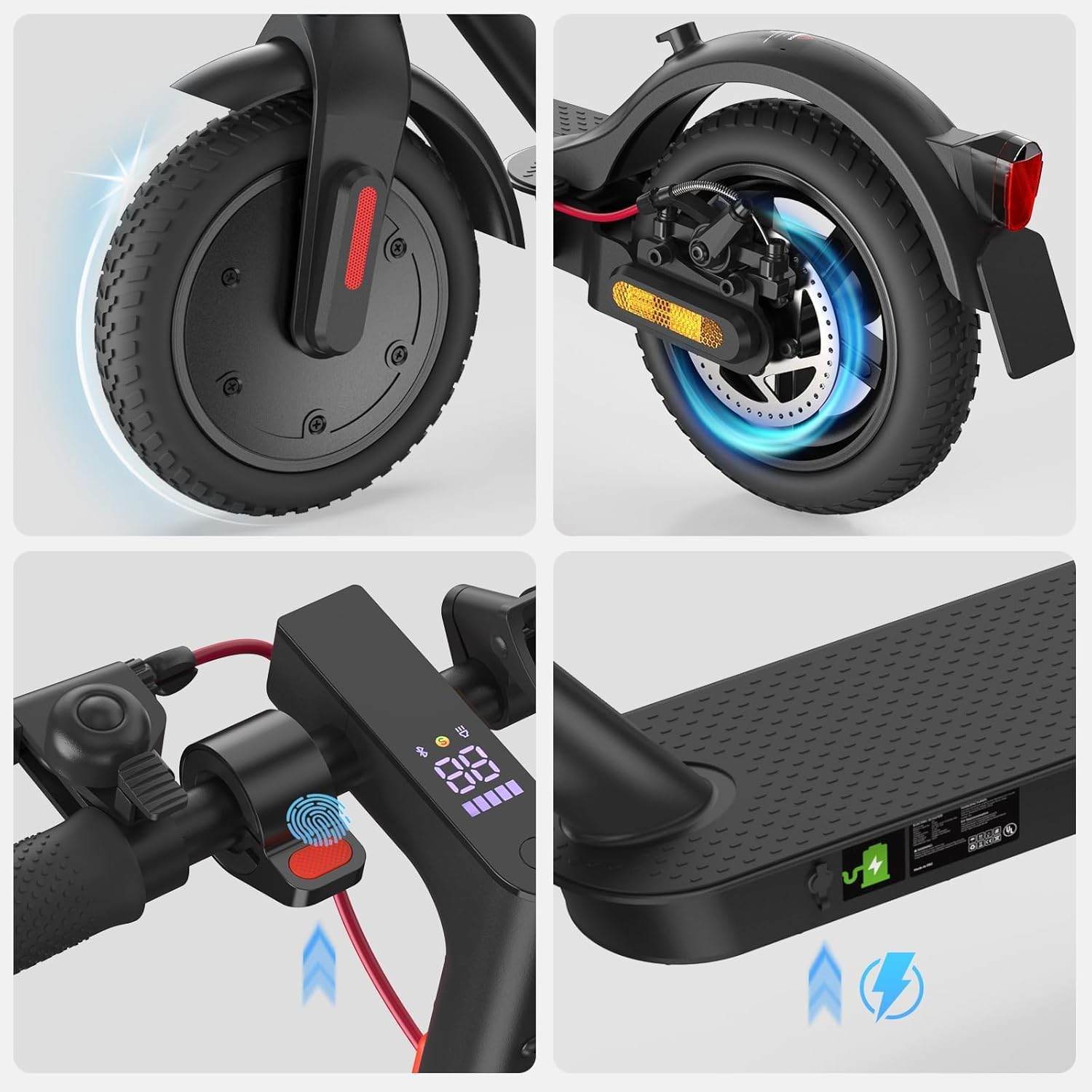 E9 E-Scooter mit Straßenzulassung (ABE), 350W Elektroroller, bis 30 km Reichweite, 20 km/h