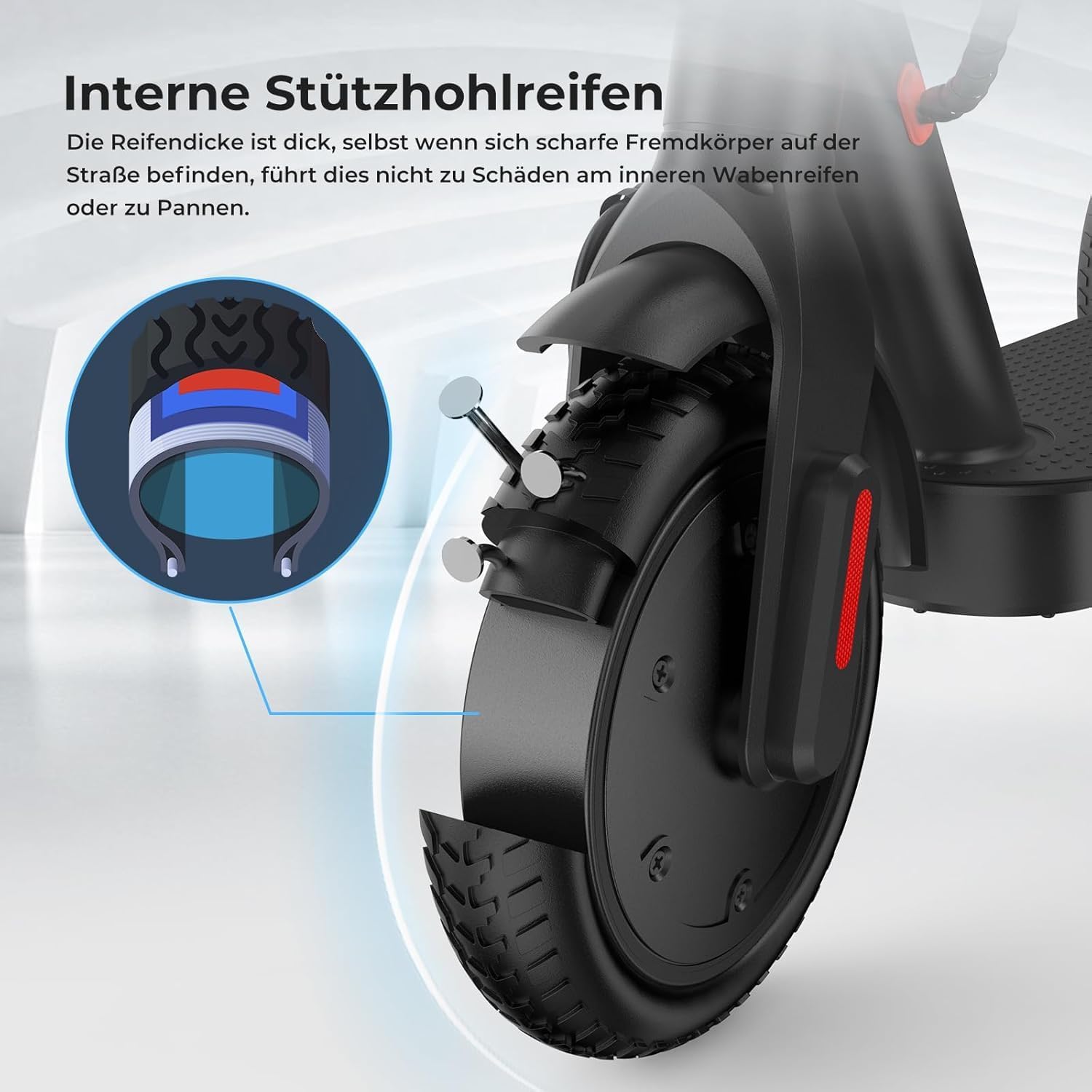 E9 E-Scooter mit Straßenzulassung (ABE), 350W Elektroroller, bis 30 km Reichweite, 20 km/h