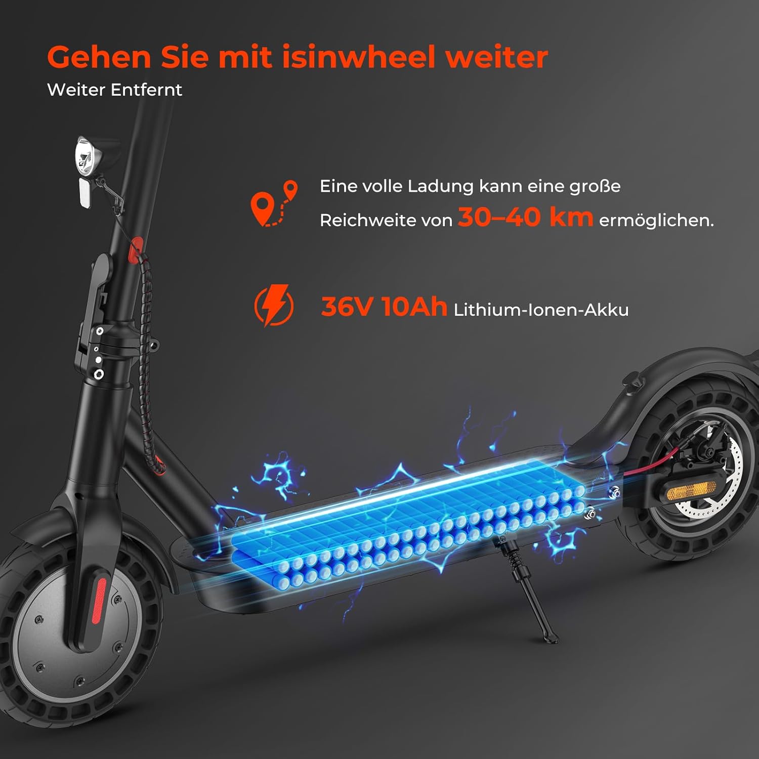 E9tmax E-Scooter mit Straßenzulassung, bis 40 km Reichweite, 20 km/h