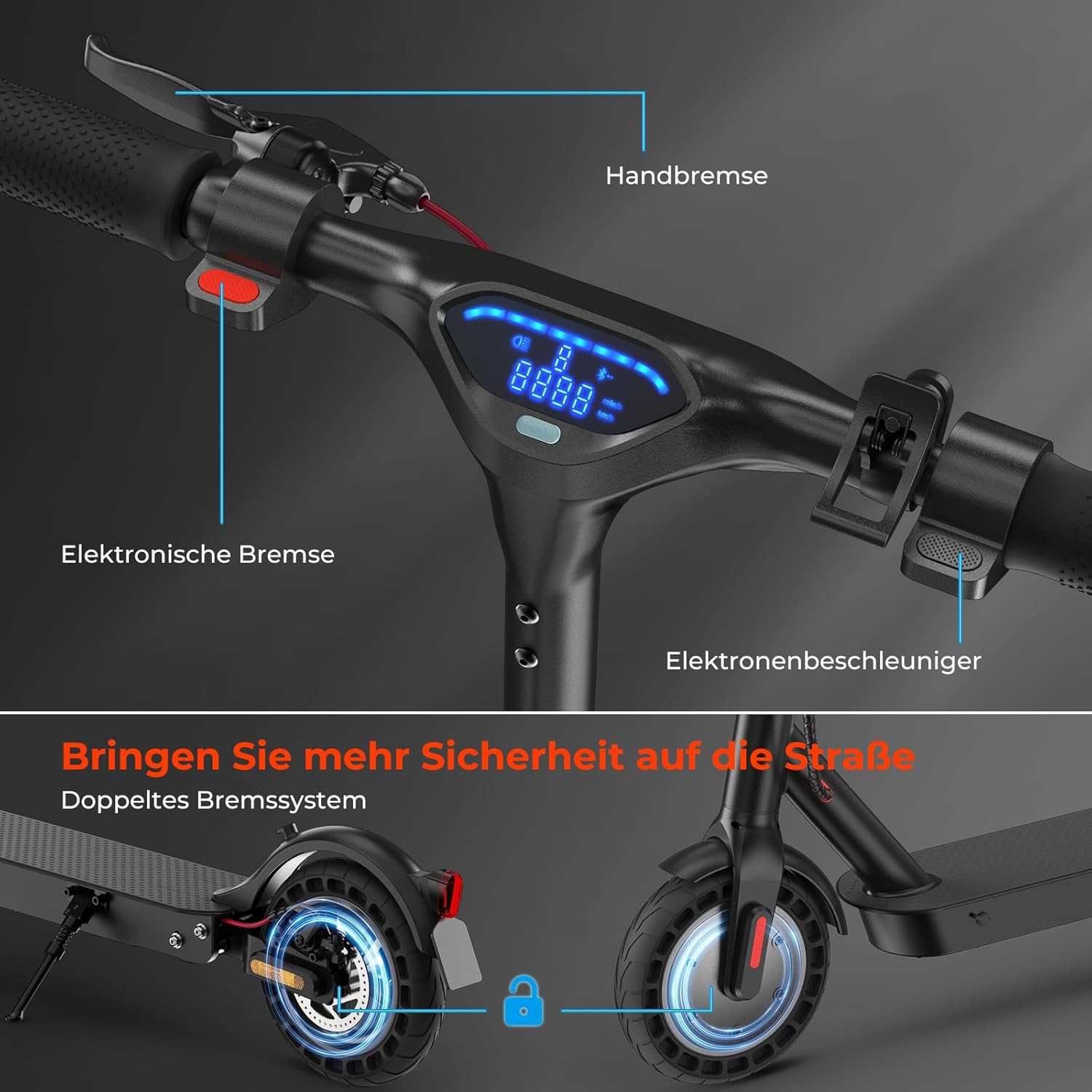 E9tmax E-Scooter mit Straßenzulassung, bis 40 km Reichweite, 20 km/h