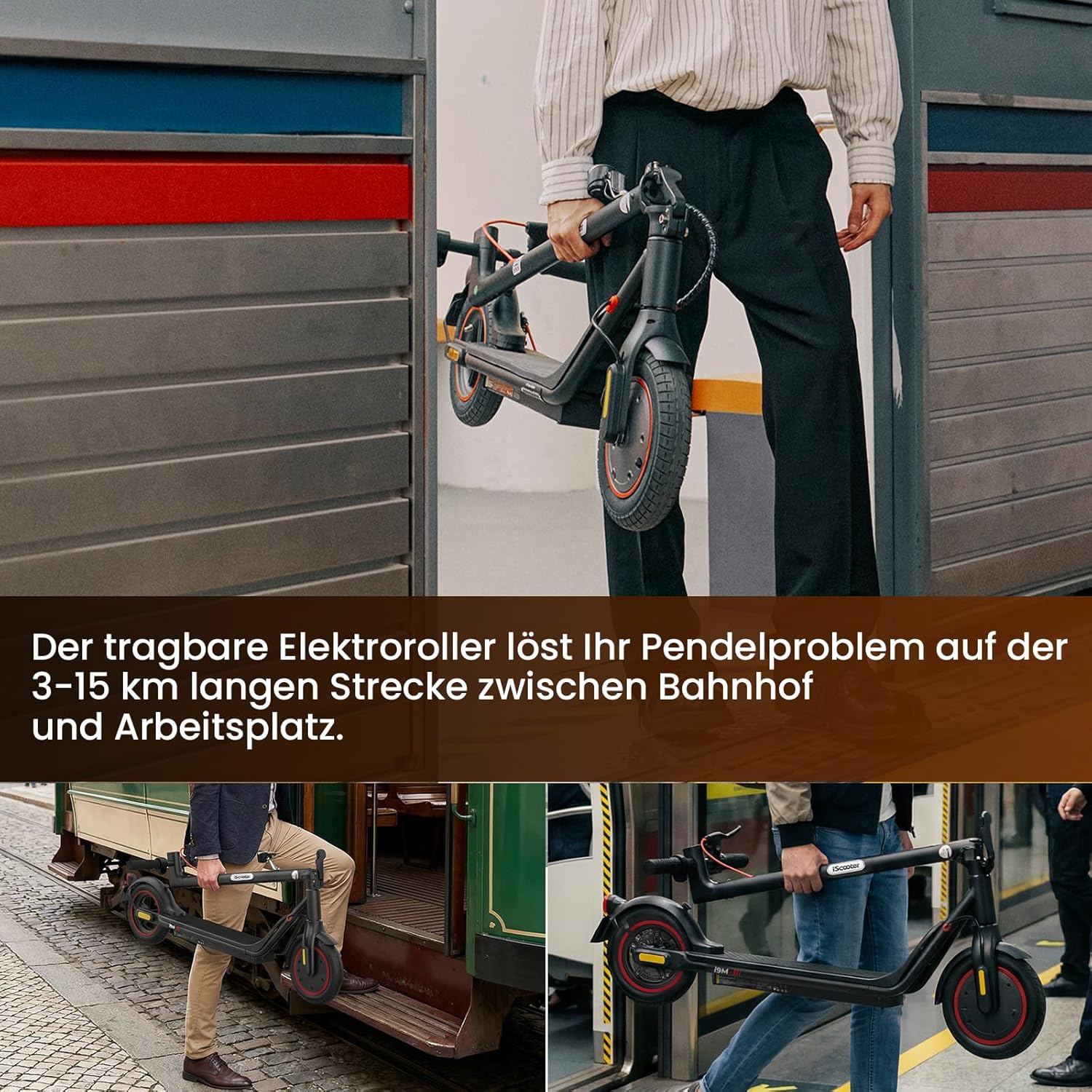 i9M E Scooter mit Straßenzulassung, 30KM Reichweite, 500W Motor, 10 Zoll Luftreifen