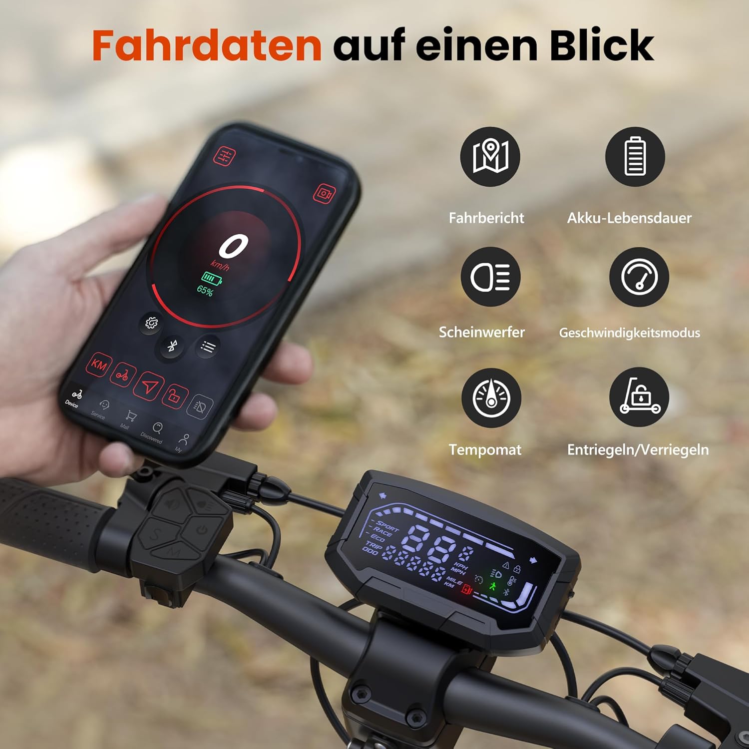 iX7Pro Doppelmotor E Scooter mit Straßenzulassung, 80KM Reichweite, 48V 15Ah Akku