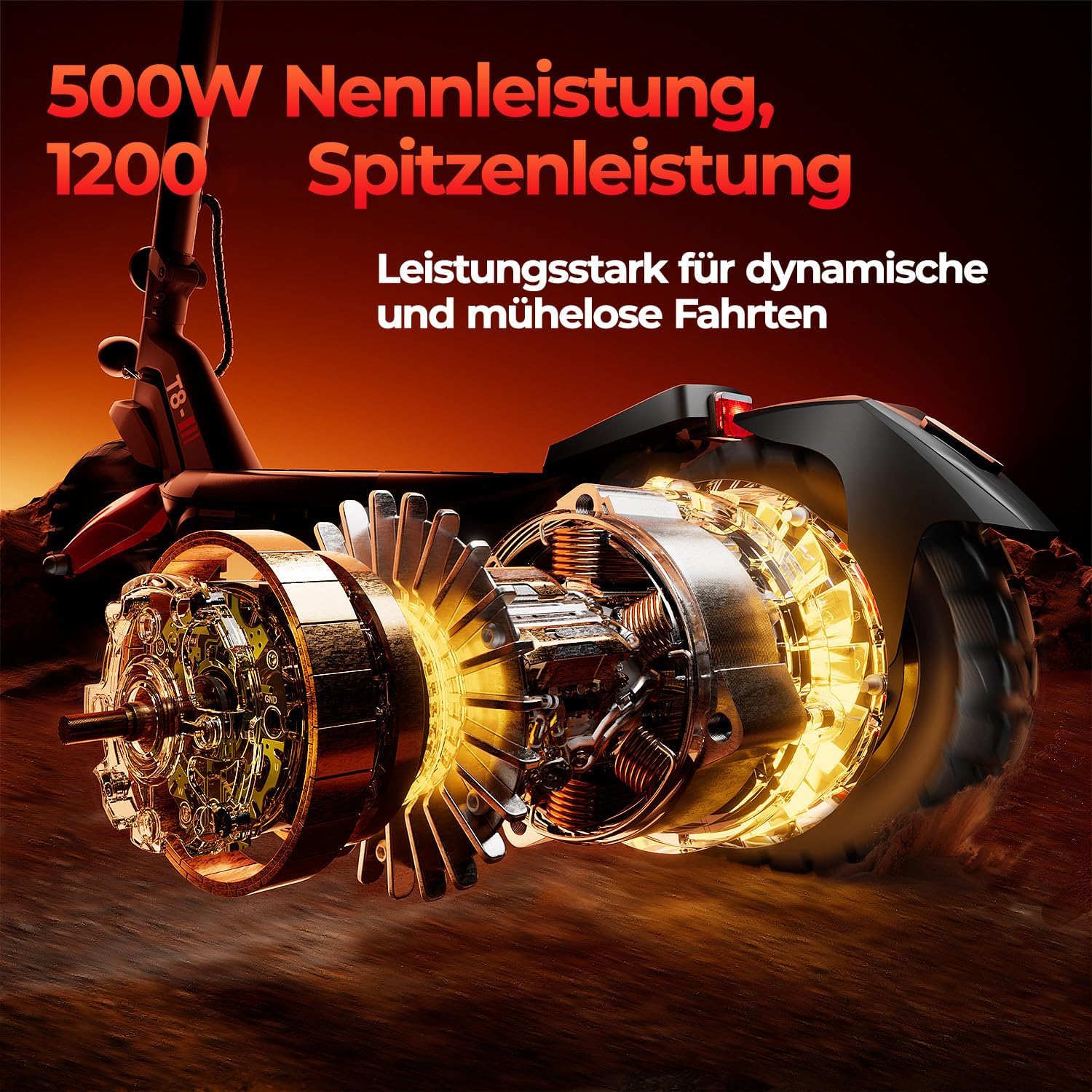 T8 E-Scooter mit Straßenzulassung (ABE), bis 100 km Reichweite, 48V 15Ah Akku