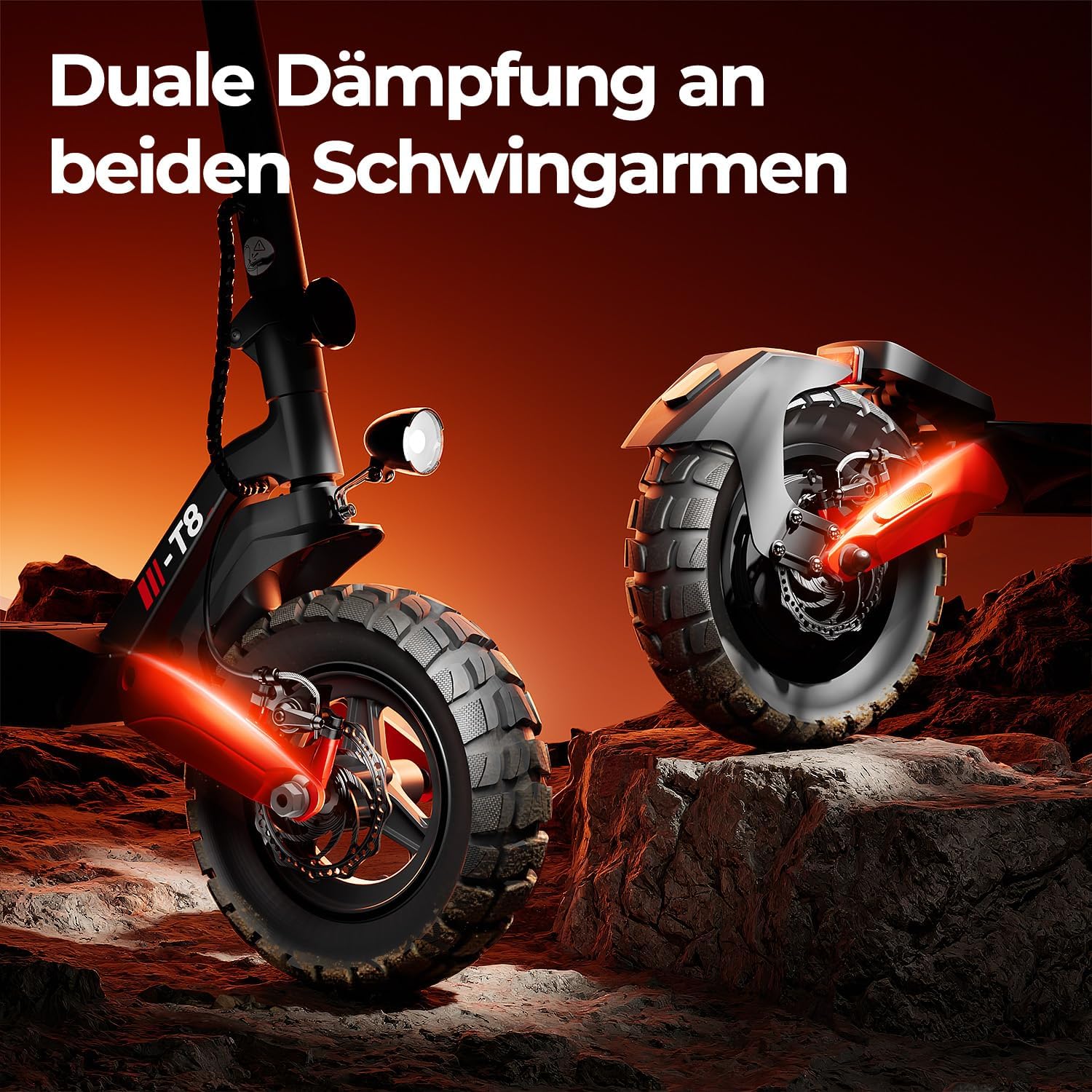 T8 E-Scooter mit Straßenzulassung (ABE), bis 100 km Reichweite, 48V 15Ah Akku