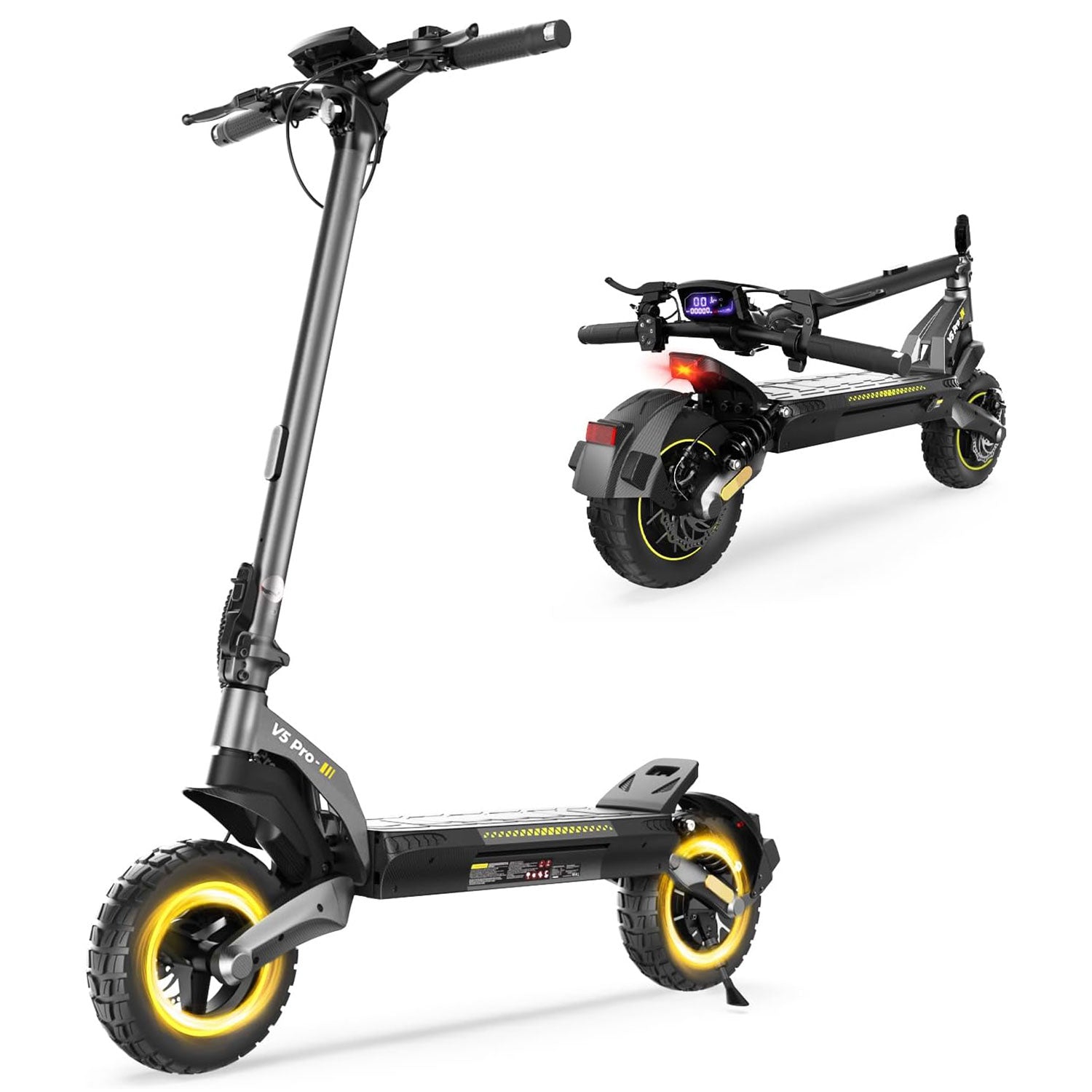 V5 Pro E-Scooter mit Straßenzulassung, bis 70 km Reichweite, 48V Offroad Elektroroller, 10 Zoll Reifen