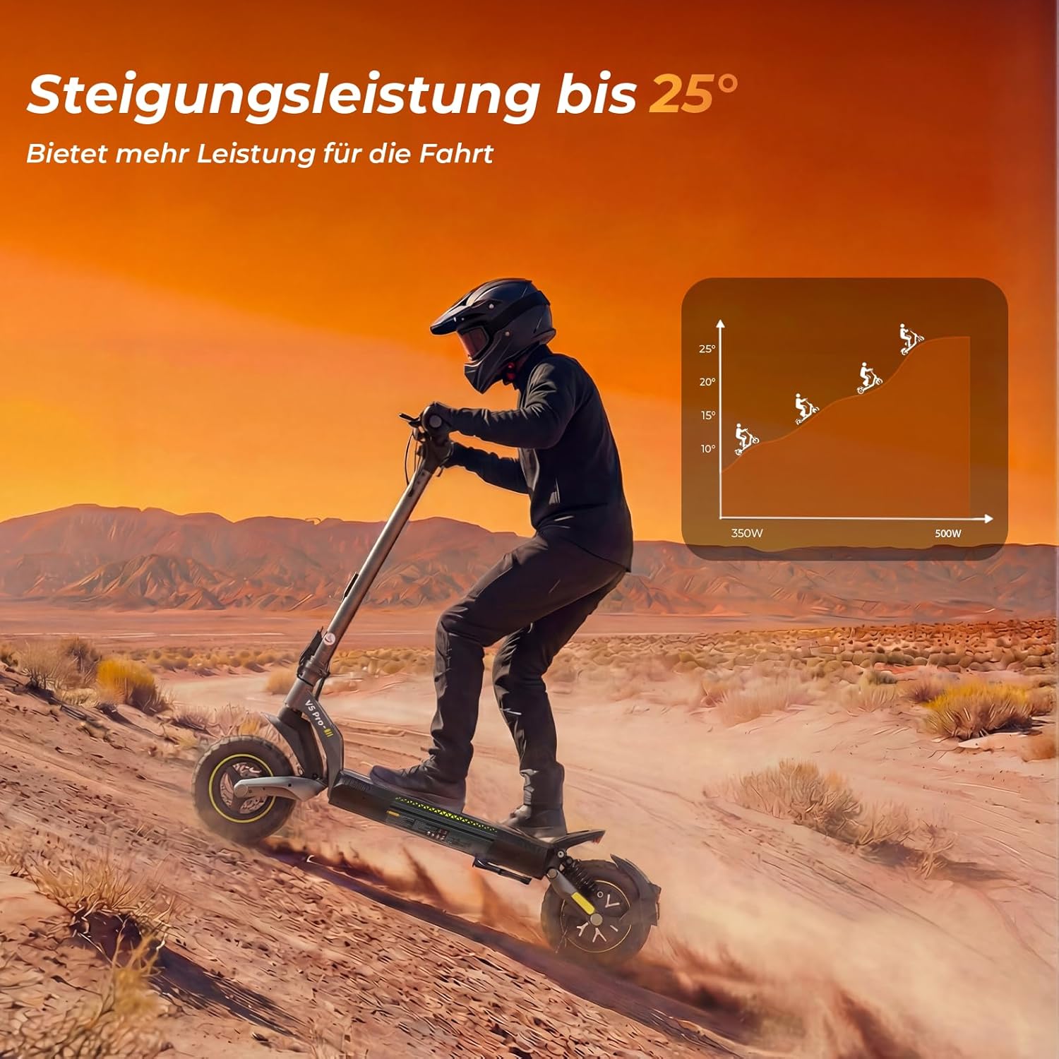 V5 Pro E-Scooter mit Straßenzulassung, bis 70 km Reichweite, 48V Offroad Elektroroller, 10 Zoll Reifen