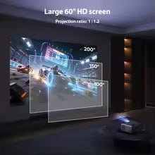 A666A Mini Beamer Tragbarer WLAN-Projektor mit WiFi & Bluetooth, Native 720P & 4K, Verstellbarer Smart Heimkino Projektor