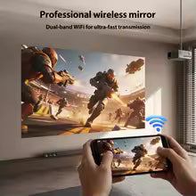 A666A Mini Beamer Tragbarer WLAN-Projektor mit WiFi & Bluetooth, Native 720P & 4K, Verstellbarer Smart Heimkino Projektor