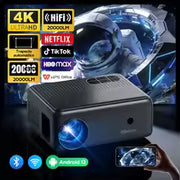 A666A Mini Beamer Tragbarer WLAN-Projektor mit WiFi & Bluetooth, Native 720P & 4K, Verstellbarer Smart Heimkino Projektor