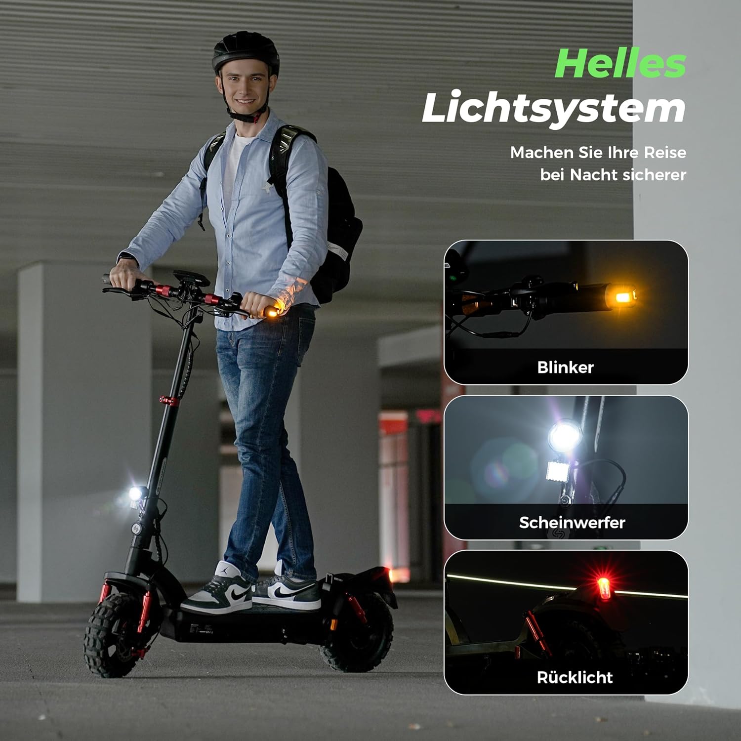 GT2 E Scooter mit Straßenzulassung, Offroad Elektroroller für Erwachsene, bis 80KM Reichweite