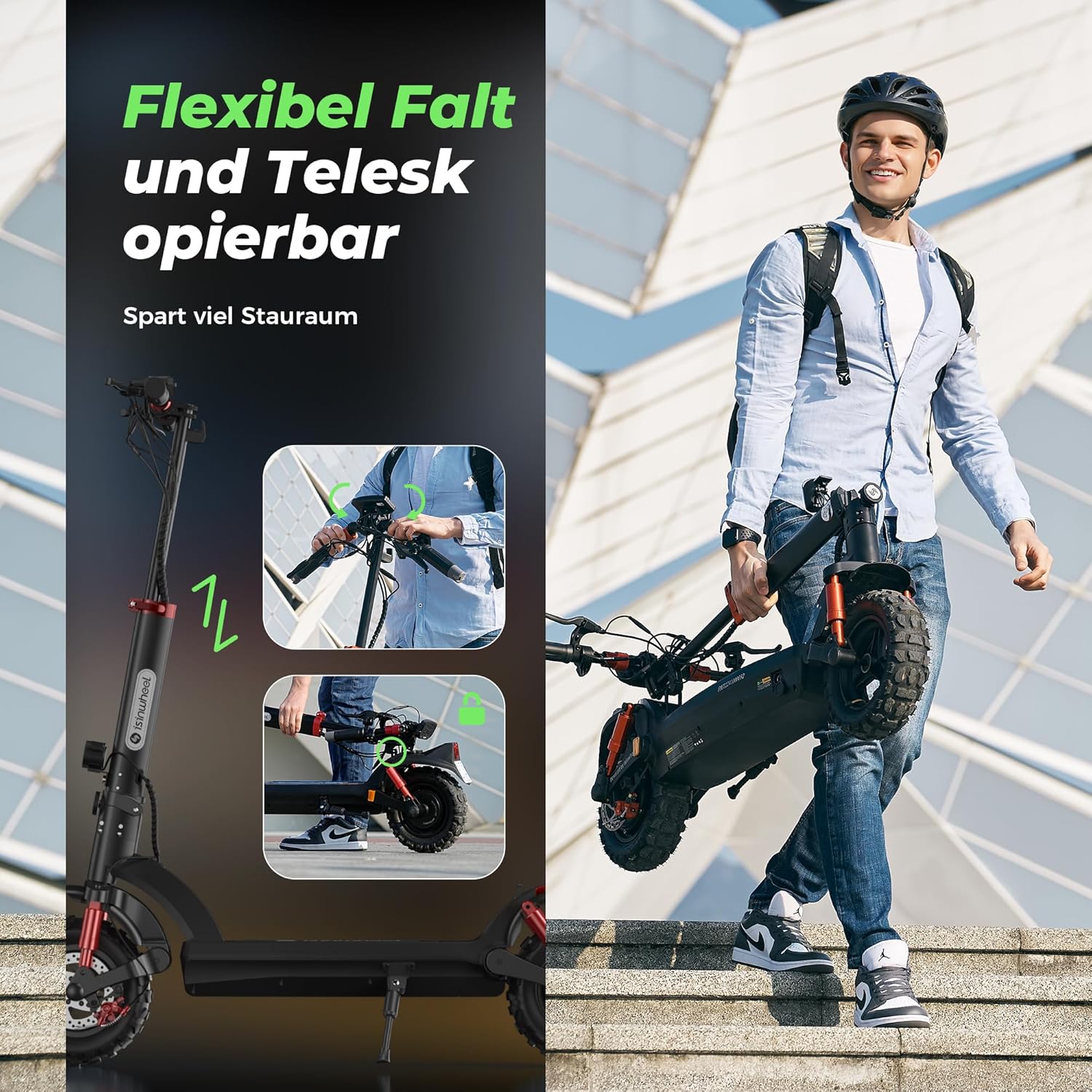 GT2 E Scooter mit Straßenzulassung, Offroad Elektroroller für Erwachsene, bis 80KM Reichweite