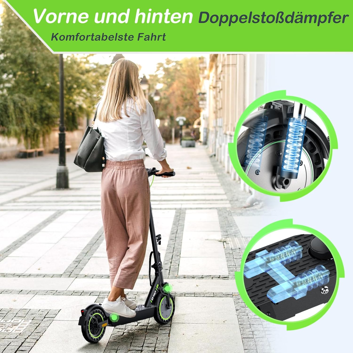 S9Max E Scooter mit Straßenzulassung, 40KM Reichweite, 10Ah Akku