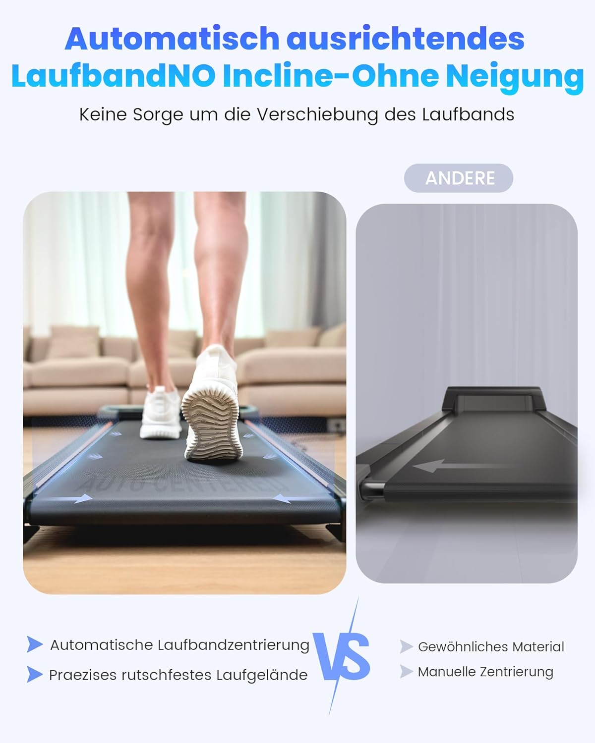 JT31 Laufband mit 7° Steigung 2,5 PS Walking Pad mit LED-Anzeige Halter 120 kg