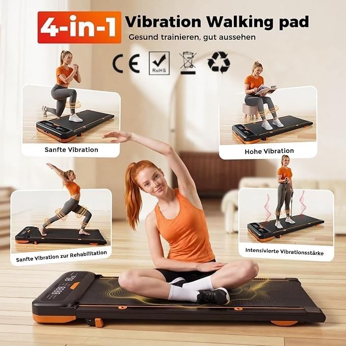 JT36 Laufband für Zuhause mit 7% Steigung, Vibration Walking Pad unter Schreibtisch